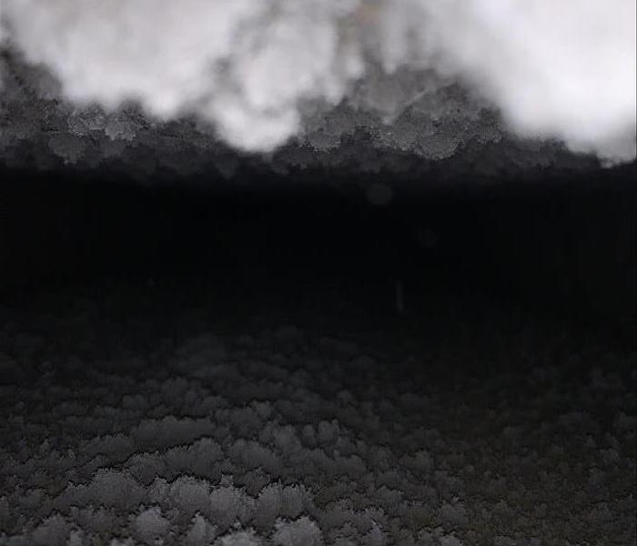 The inside of a duct before cleaning