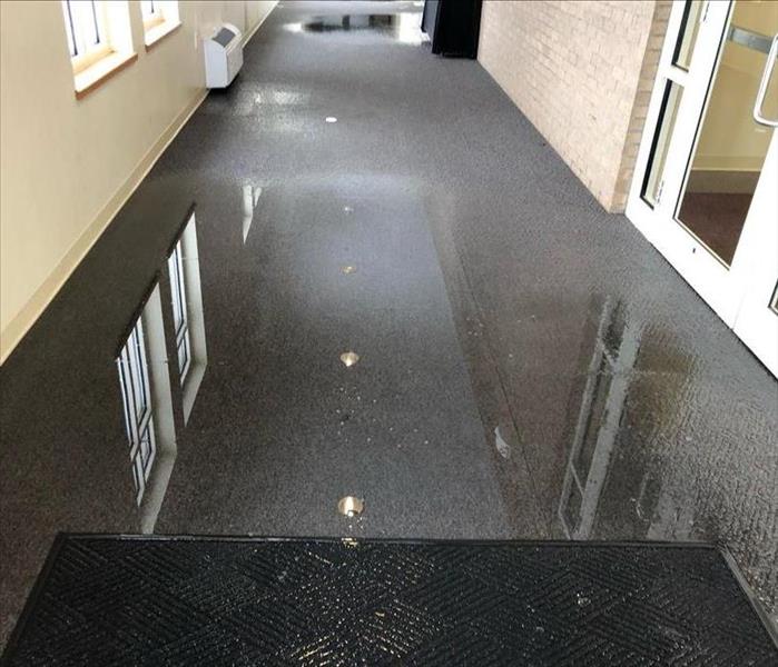 wet floor in hallway
