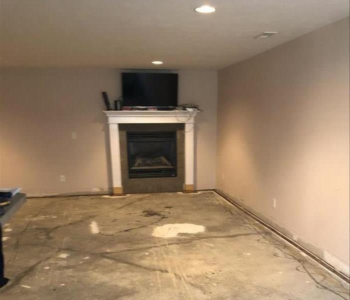 The same basement from before with the drying equipment removed.