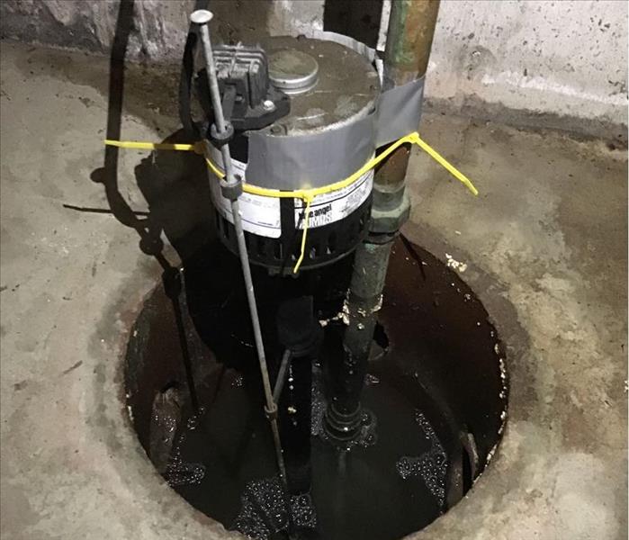 This picture depicts a broken sump pump
