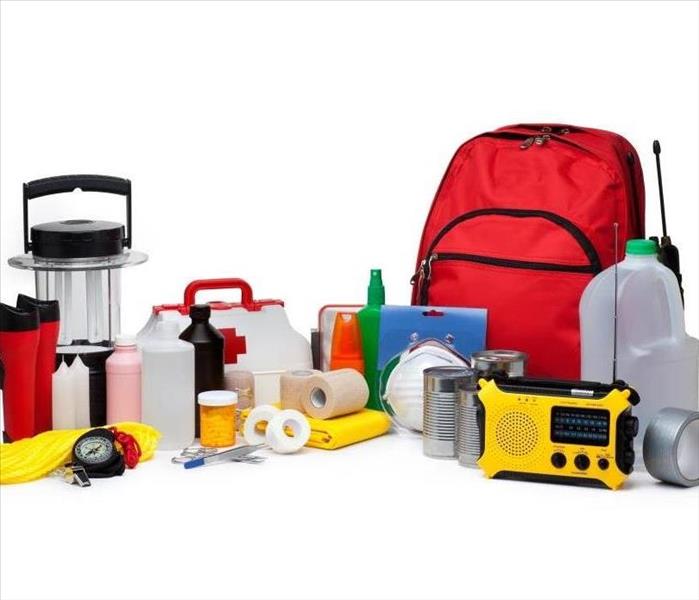 a disaster supply kit with back pack